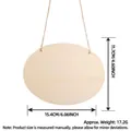 Blanco ovale houten hangplaat voor DIY-knutselwerk met afmetingen - Stijl 3