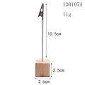 Houten memocliphouder met kubusvormige voet en krokodillenklem voor tafelkaarten - Kubus / 10 Stuks Verpakking