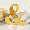 Διακοσμητικό χρυσό ακρυλικό σύμβολο ampersand για διακόσμηση σπιτιού και γάμου - Σύμβολο & / Ξύλινη Σανίδα 5mm + Ακρυλικό 1mm / Χρυσό