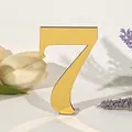 Elegant goudkleurig spiegelend acryl nummer 7 voor bruiloft tafeldecoratie decor - Nummer 7 / 5mm + 1mm (Met plakstippen) / Goud