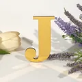 Decoratieve gele spiegel acryl letter J voor thuisfeestjes en DIY wanddecoraties - Letter J / 5mm Houten Plank + 1mm Acryl / Goud