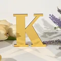 Elegante gouden spiegel acryl letter K voor decoratie van huis, bruiloften en feesten - Letter K / 5mm Houten Plank + 1mm Acryl / Goud