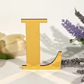 Gele spiegel acryl letter L voor huisdecoratie en feestbeborduring - Letter L / 5mm Houten Plank + 1mm Acryl / Goud