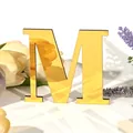 Elegante gouden spiegel acryl letter M voor creatieve DIY huiswand decoratie borden - Letter M / 5mm Houten Plank + 1mm Acryl / Goud
