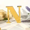 Gouden spiegel acryl alfabet letter N voor wanddecoratie huis. - Letter N / 5mm Houten Plank + 1mm Acryl / Goud