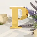 Decoratieve gouden spiegel acryl letter P voor stijlvolle muur en plank decoratie - Letter P / 5mm Houten Plank + 1mm Acryl / Goud