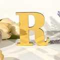 Elegante gele gespiegelde alfabetletter R voor gepersonaliseerde wanddecoratie thuis - Letter R / 5mm Houten Plank + 1mm Acryl / Goud
