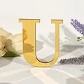 Elegante gouden spiegel acryl alfabet letter U voor huisdecoratie en feeststyling - Letter: U / 5mm+1mm / Goud