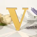 Decoratieve gouden spiegel alfabet letter V voor wanddecoratie en doe-het-zelf-projecten - Letter: V / 5mm+1mm / Goud