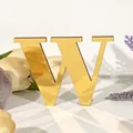 Elegante gouden spiegel acryl hoofdletter W voor muurdecoratie en gepersonaliseerde DIY knutselwerkjes - Letter W / Dikte 5mm+1mm / Goud