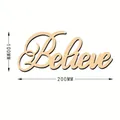 Ξύλινη διακοσμητική επιγραφή τοίχου 'Believe' για το σπίτι, μέγεθος 200x100mm - Πιστεύω