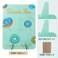 Juego de soporte de pared para donuts de madera con 9 clavijas y 2 pies soportes - Verde Menta Cian (250164) / Soporte de Exhibición de 9 Agujeros / Cian
