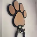Gancho de pared de madera con huella de pata para colgar correas de perro y abrigos. - 16 x 18 cm / Negro