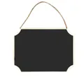 Piccola lavagna in legno sospesa con corda di canapa per la decorazione di casa e feste - Rettangolo Arrotondato / 10cm