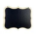 Piccola lavagna decorativa in legno da appendere con cornice a onde - Forma con Bordo Ondulato / 10cm