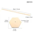 Dimensions of wooden donut stand parts featuring hexagonal base and 30cm support rod - Hexagon Shape (200101C) / Base 12.5cm Pole 30cm