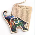 Pendaglio dell'amicizia a forma di elefante in legno con biglietto regalo per donne - Stile Amicizia B (Senza Busta) / Ciondolo + Biglietto + Cordino