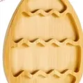 Easter egg shaped bamboo serving tray with wave dividers for snacks and fruits - Egg 2 (4 Compartments)