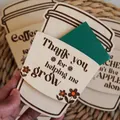 Unique coffee cup shaped wooden card holder gift with Thank You engraving for teachers - Coffee Cup Shape (Style DFA)