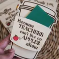 Unique wooden coffee cup gift card holder for Teacher's Day with engraved quote - Coffee Cup Shape (Style DFB)