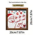 Handmade Christmas wooden frame with Santa Claus print and hanging hook 20cm 7.87in - Christmas Clean Station (DF20*20*1cm)