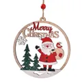 Adorno navideño de madera calada con Papá Noel y el texto Merry Christmas - Papá Noel con Bolsa de Regalo / 11 x 10 x 0,5 cm