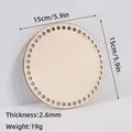 15cm circular wooden base with holes for DIY crochet bag making - 15cm Round / 2.6mm Thickness