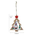 Pendentif de Noël en bois avec gnome festif et étoile rouge, hauteur de 11.7 cm - Sapin de Noël / 11.7cmx9.8cm