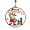 Exquisito adorno navideño de madera calada con un reno y texto Merry Christmas - Estilo Reno de Navidad / 11 x 10 x 0,5 cm