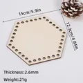 Hexagonal natural wooden base for DIY crochet bags, 15cm size with 2.6mm thickness plate - 15cm Hexagon / 2.6mm Thickness