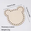 Bear shaped wooden crochet bag base with dimensions for handmade DIY knitting projects - 15cm Bear / 2.6mm Thickness