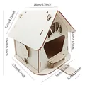 Houten vogelhuisje voor tuin decoratie met exacte afmetingen 16cm x 17cm x 16cm - Emoji Vogelhuisje Stijl C - Gekke Glimlach / 25*16*16cm
