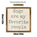 Ρουστίκ ξύλινη πλακέτα με 'dogs are my favorite people' εκτύπωση, μέγεθος 20x20cm. - Σκύλοι Αγαπημένοι Άνθρωποι / 20x20cm