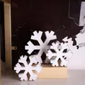 Set of three decorative white distressed wooden snowflake ornaments for Christmas winter home decor - 3-Piece Set (15cm*1/10cm*2) / White