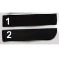 Two black silk folding fans with black bamboo bones numbered for variant selection - Fan Bag Accessories Only
