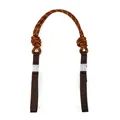 Durable brown nylon braided rope extension strap with adjustable knots and white buckles - Coffee And Yellow Strap
