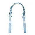 Adjustable nylon braided shoulder strap extension with buckle for shopping bags - Blue White And Black Stripe Strap