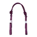 Detail of purple nylon extension strap for shopping bags with buckles. - Purple And Black Strap