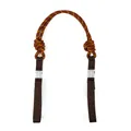 Durable brown braided nylon extension shoulder strap for eco-friendly shopping bags - Coffee And Yellow Strap