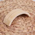 Natural bamboo curved handle for traditional Chinese fans with elegant groove detail - 20 Semi-circular Bamboo Fan Stand (FANS-ts01) / 20cm