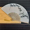 Élégant éventail pliant de 6 pouces de style chinois avec motif de paysage traditionnel - Architecture Style Hui (IFAN)