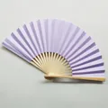 Elegant 23cm light purple folding paper fan with natural bamboo frame for decoration - 23cm / Light Purple