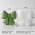 Detaillierte Abmessungen für die Silikonform mit Weihnachtsschleife und das Wachsprodukt - Weihnachts Schleife (J-5793)