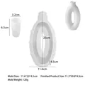 Professional oval donut vase silicone mold with precise dimensions for DIY resin crafts - Large Oval Vase (J-540a)