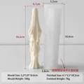 White silicone ghost candle mold with finished product dimensions and weight details - Long Ghost (J-5763)