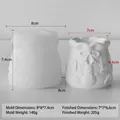 Christmas gift bag silicone mold for plaster DIY showing product measurements - Gingerbread Man Vase (J-5808)