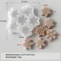 Snowflake silicone mold with 6 cavities and dimensions for DIY candle making. - Snowflake Shape (J-5789)