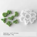 Christmas leaf and berry silicone mold with detailed dimension markers - Holly Berries Leaf (J-5777)