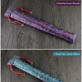 Funda de tela para abanico chino tradicional de 33 cm, disponible en púrpura y azul - Patterned Fan Pouch Only (Without Fan)