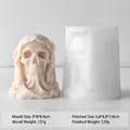 Veiled skull silicone mold for DIY candles with clear product size and weight specifications - Veiled Skull Style (J-5699) / Veiled Skull Mold J-5699